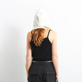 RIBBED HOODED SCARF_Ivory