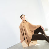 High Neck Poncho_Camel