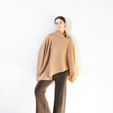 High Neck Poncho_Camel