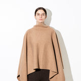 High Neck Poncho_Camel