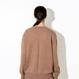 Oversized V-neck Sweater_Camel