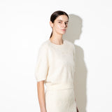 Brushed Puff Shortsleeve Top_Ivory