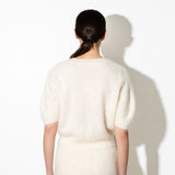 Brushed Puff Shortsleeve Top_Ivory