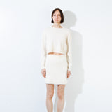 Brushed Cashmere Mini Skirt_Ivory