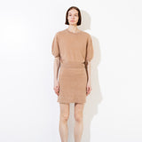 Brushed Cashmere Mini Skirt_Camel