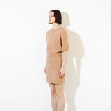 Brushed Cashmere Mini Skirt_Camel