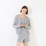 Brushed Sleeveless Top and Cardigan Set_Grey Pearl