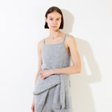Brushed Sleeveless Top and Cardigan Set_Grey Pearl