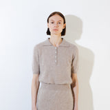 Brushed Polo Shortsleeve_Taupe
