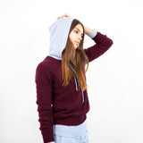 Cashmere Cable Crewneck Sweater_Burgundy