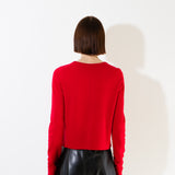 Buttoned Cardigan_Chili Red