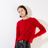 Buttoned Cardigan_Chili Red