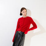 Buttoned Cardigan_Chili Red