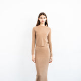 Cashmere Ribbed Long Skirt