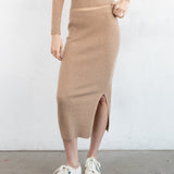 Cashmere Ribbed Long Skirt