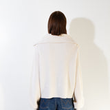 Ribbed Half Zip Pullover_Ivory