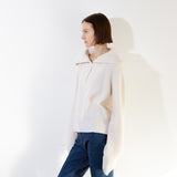 Ribbed Half Zip Pullover_Ivory