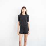 Cashmere Cable Shorts_Graphite