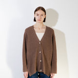 Oversized Ribbed Cardigan_Mocha