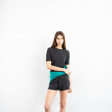 Cashmere Cable Short Sleeve Crewneck Sweater