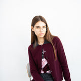 Cashmere Classic Crew Neck Cardigan_Burgundy