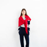 Cashmere Rugby Striped Polo Long Sleeve_Navy/Grey