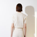 Brushed Polo Shortsleeve_Ivory