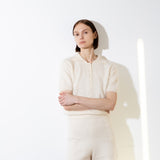 Brushed Polo Shortsleeve_Ivory