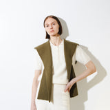 RIBBED HOODED SCARF_Khaki Green