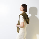 RIBBED HOODED SCARF_Khaki Green