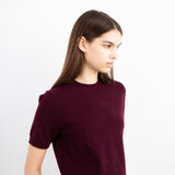 Cashmere Short Sleeve Crew Neck Sweater