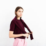 Cashmere Short Sleeve Crew Neck Sweater
