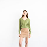 Cashmere Classic V-Neck Sweater_Moss Green