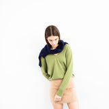 Cashmere Classic V-Neck Sweater_Moss Green