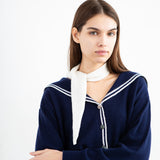 Cashmere Sailor Collar Cardigan_Navy/Ivory