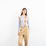 Cashmere Argyle Crewneck Sweater_Baby Blue/Beige