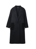 Cashmere Oversized Shearling Pocket Coat_Black