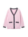 Button Long Cardigan_Pink