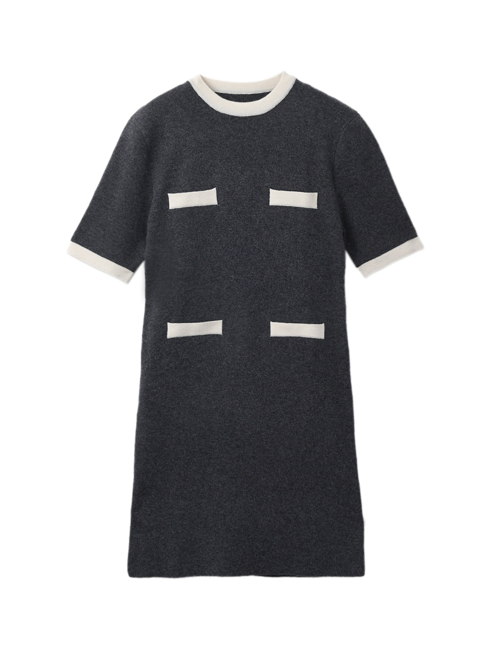 Color Block Shortsleeve Dress_Graphite