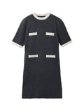Color Block Shortsleeve Dress_Graphite