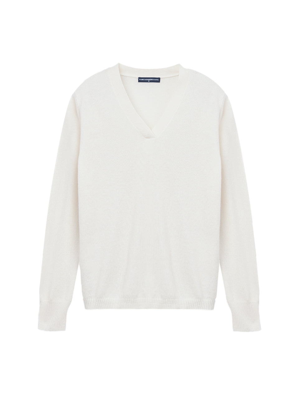 Deep V Neck Sweater_Vintage White