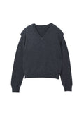 [Cafe Leandra] Detachable Sleeve Top_Graphite