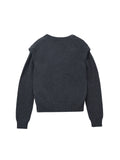 [Cafe Leandra] Detachable Sleeve Top_Graphite