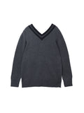 Double V Neck Sweater_Graphite