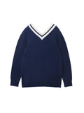 Double V Neck Sweater_Navy