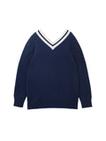 Double V Neck Sweater_Navy