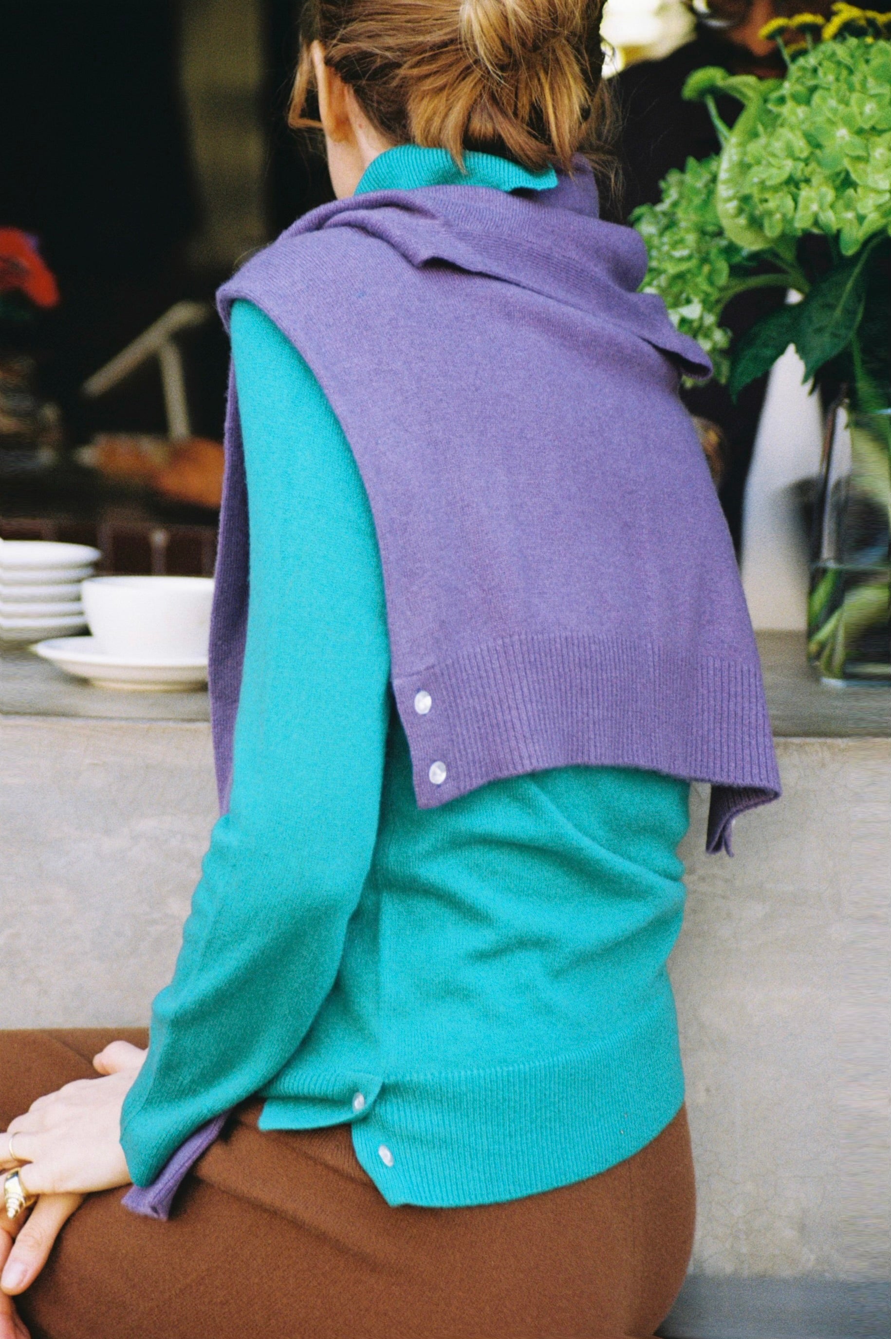 Blanca Cashmere Back Button Turtleneck Sweater - Pure Cashmere NYC - image 3