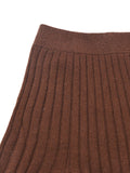 [Cafe Leandra] Flared Rib Skirt_Dry Lotus