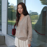 [MJ Collection]Brushed Cashmere V Neck Sweater