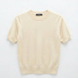 Short Sleeve Crew Neck Sweater_11 Colors